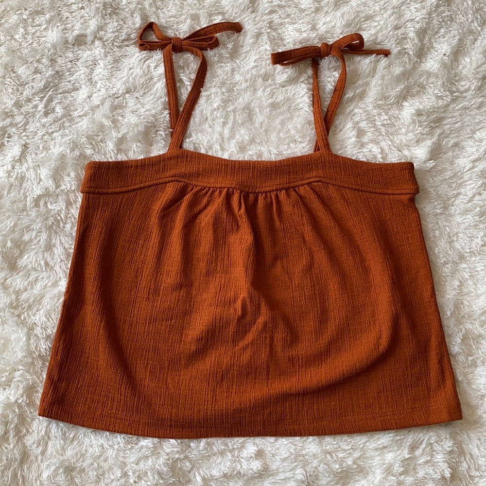 Madewell Crosshatch Tie-Strap Tank Top size S - Picture 3 of 10